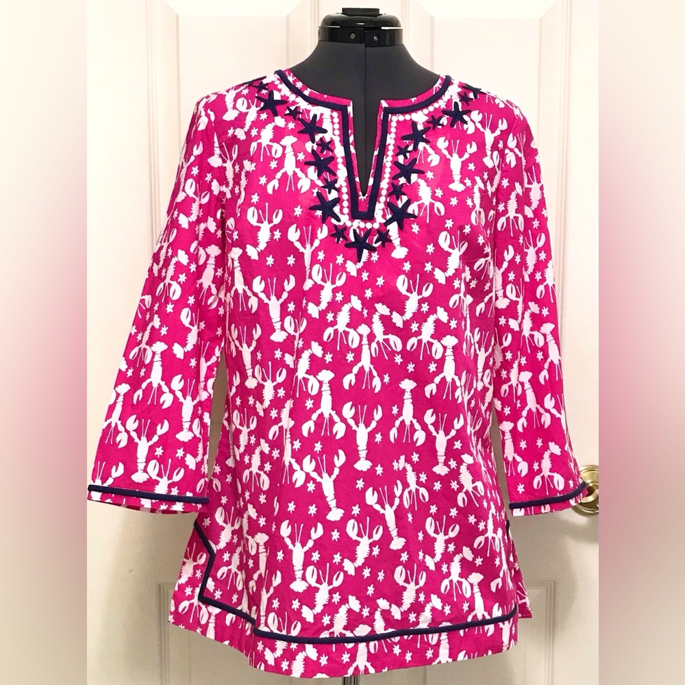 NWT Talbots Lobster Print Tunic Top